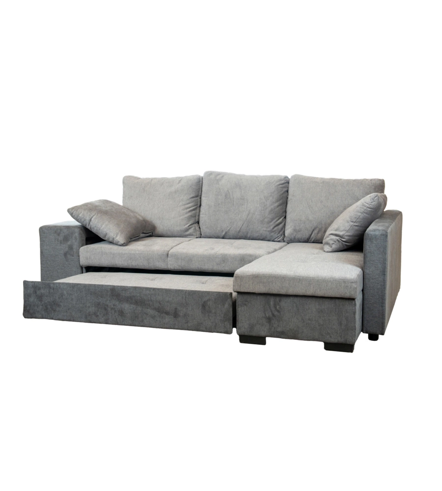 DIVANO ANGOLARE "JESSY" CON CONTENITORE POUF E PENISOLA DESTRA 247X155X94 CM